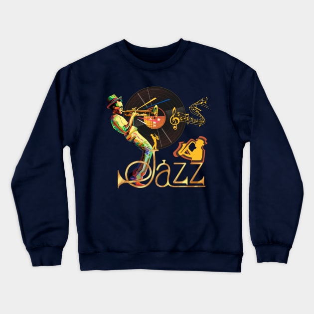 Vintage Jazz Festival Poster Art Crewneck Sweatshirt by soulfulprintss8